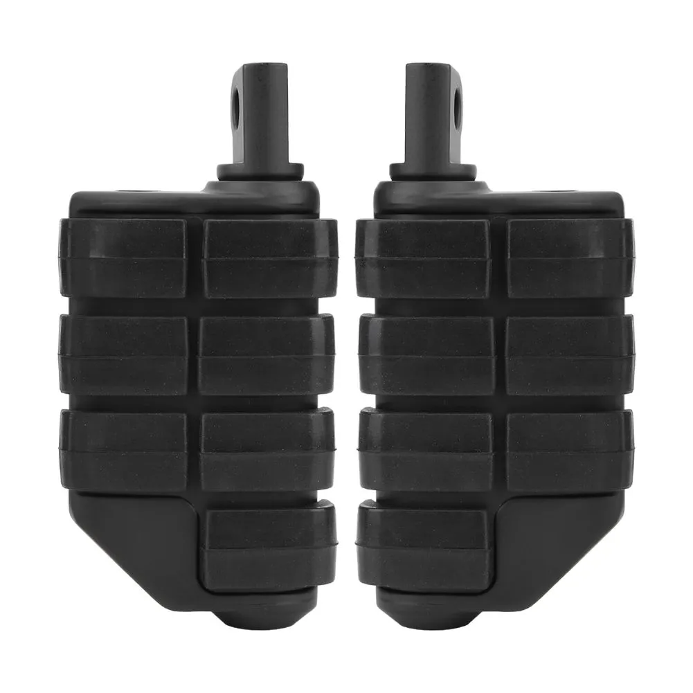 One Pair Metal Motorcycle Foot Compatible with Honda and Yamaha (Black)