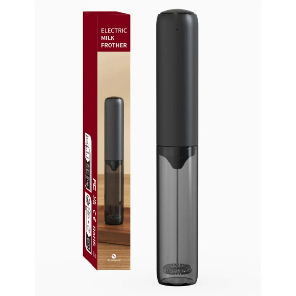 Rechargeable Milk Frother with Cover USB Coffee Mixer Wand