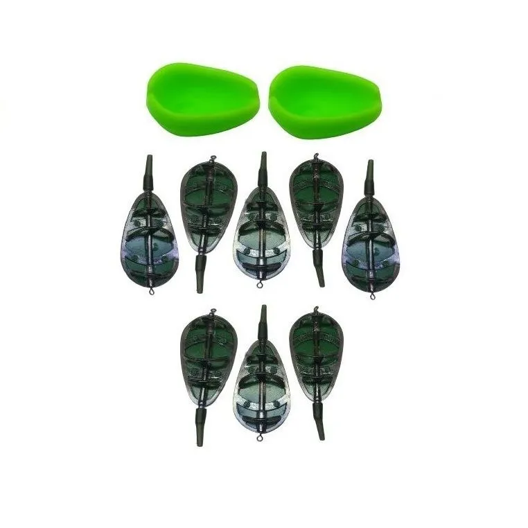 2 x Mold & 8 x Carp Fishing In Line Method Feeders