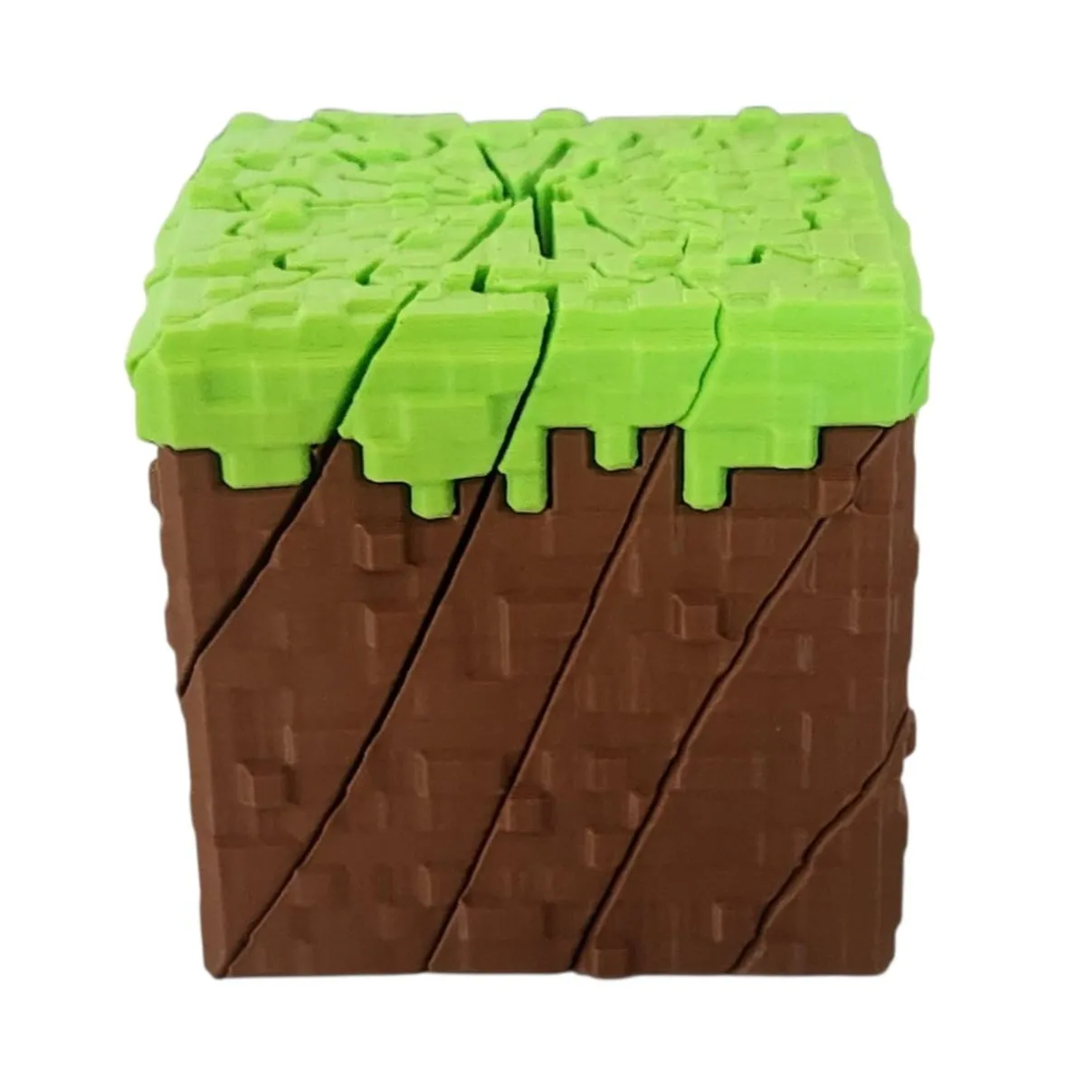 Minecraft Grass Block Twist Fidget Toy - Flexible Cube Puzzle 7cm