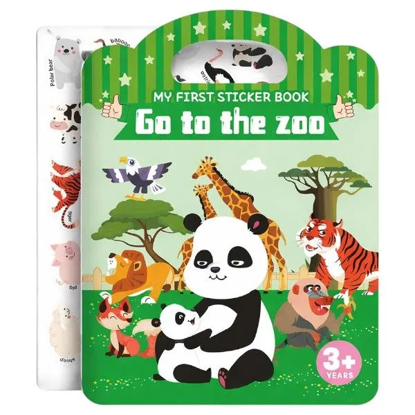 2 Piece - Reusable Zoo Themed Sticker Book - Multicolour
