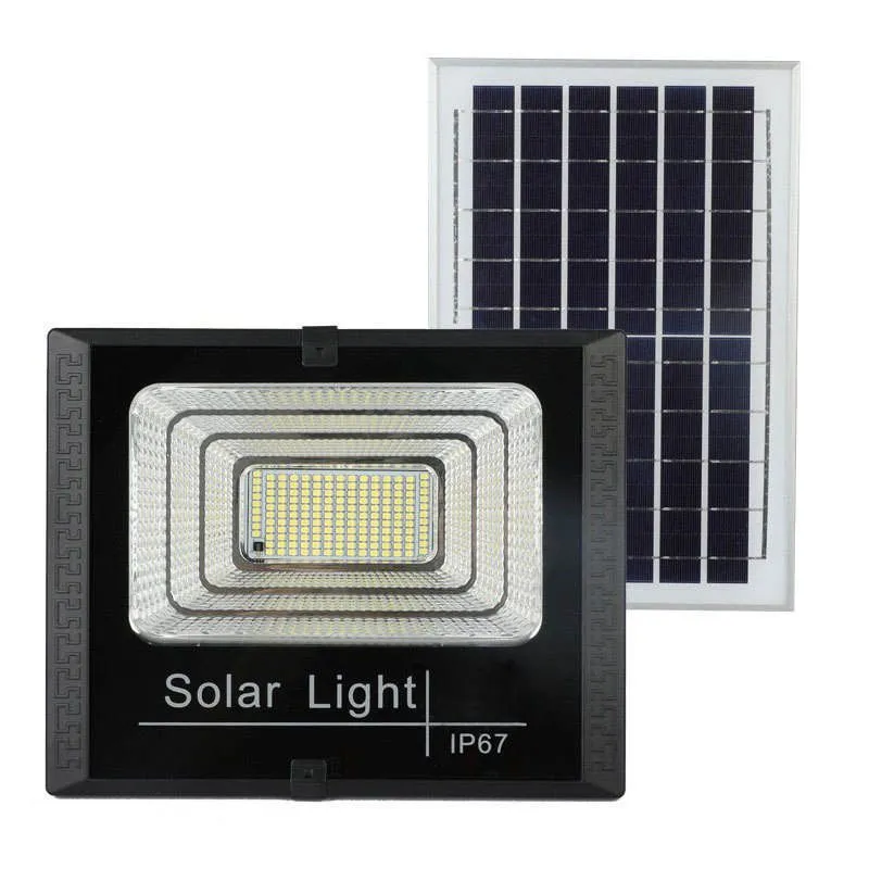 Solar Lights Waterproof Outdoor Flood Light LED Remote Control Wall Lamp - 100W - 85 Leds