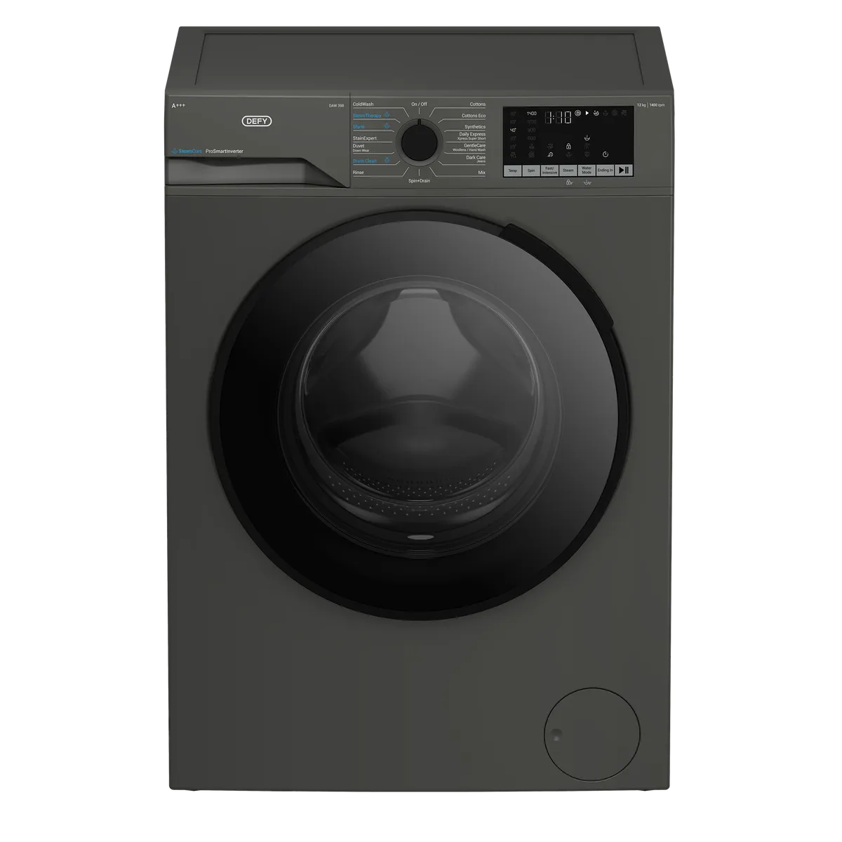 Defy 12kg DAW398 Front Loader SteamCure Technology Manhattan Gray