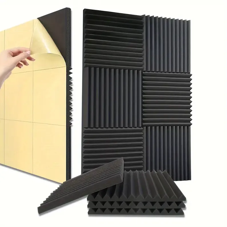 Self-Adhesive Acoustic Sound Insulation Foam Panel (12 Pack)