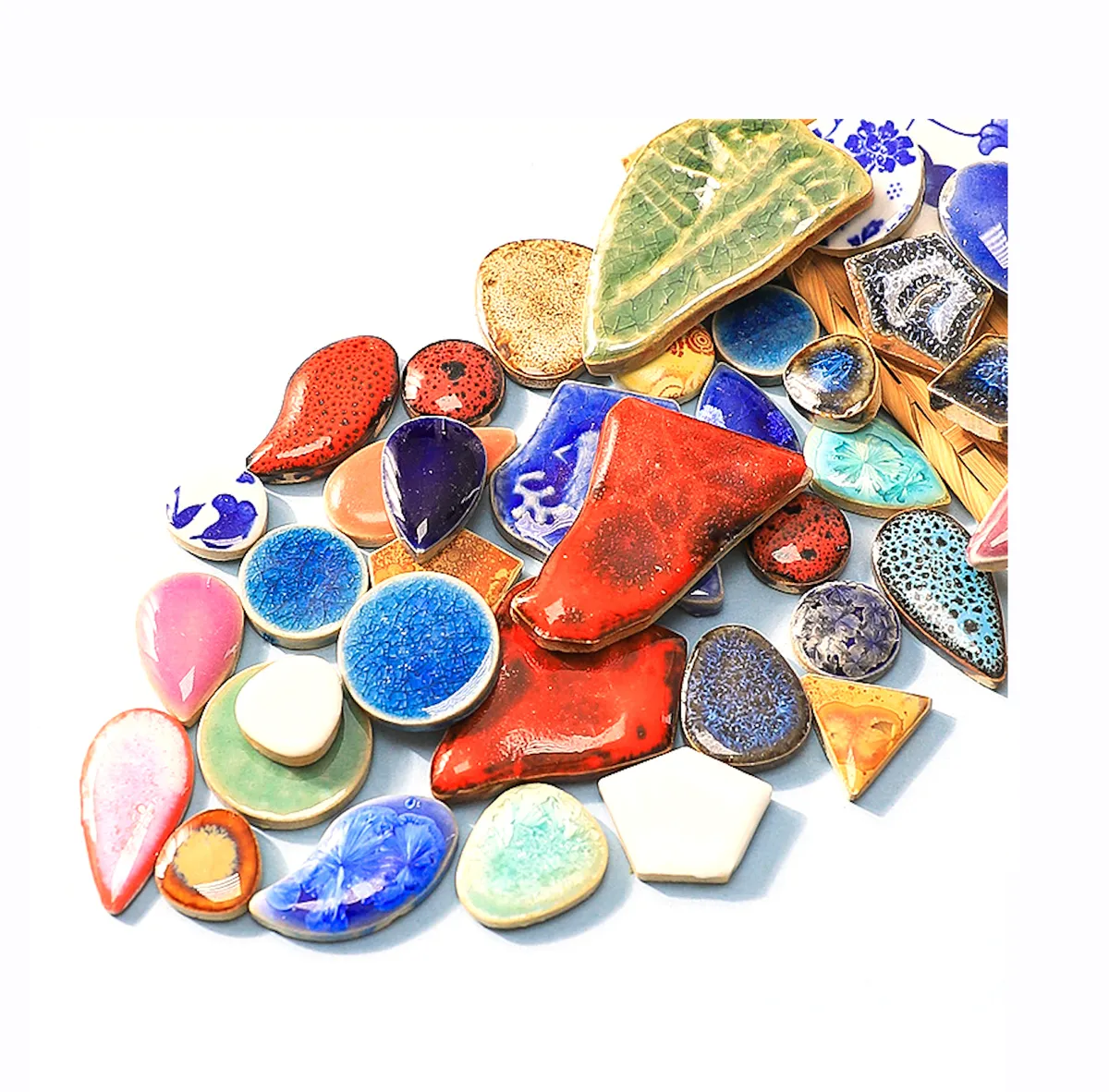 Decor DIY Colorful Abstract Random Pound Ceramic Mosaic Tiles - 200G