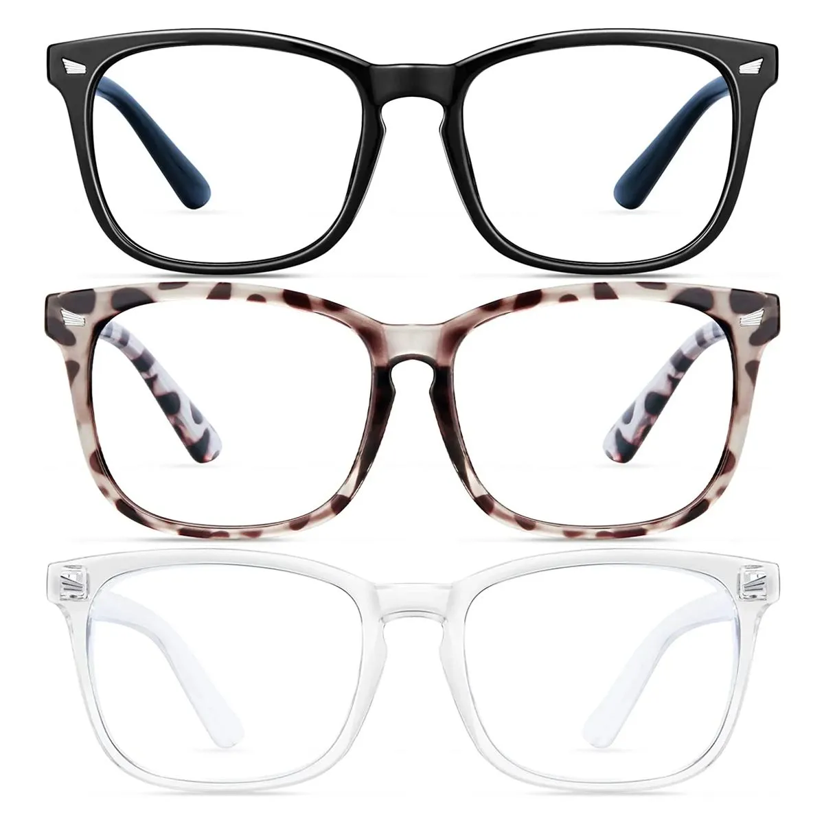 3x Blue Light Blocking Glasses, Unisex Computer Reading Frames