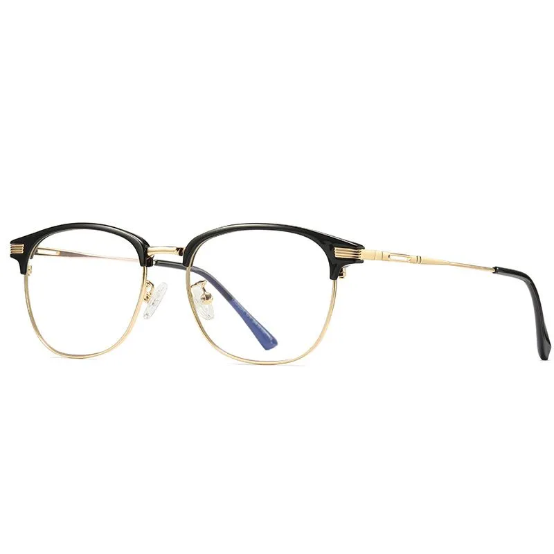Sophie Moda-Blue Light Blocking Computer Half Rim Optical Frame Glasses - Black/Gold
