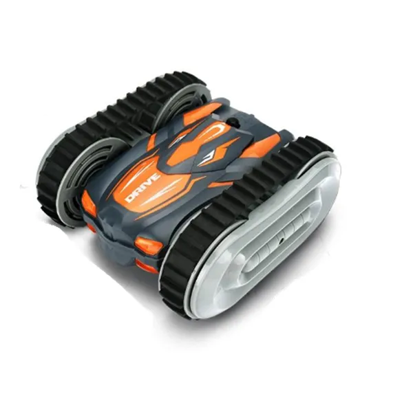 1:18 Amphibious RC Car 2.4G 4 Channel Remote Control Rechargeable Toy - Black & Orange