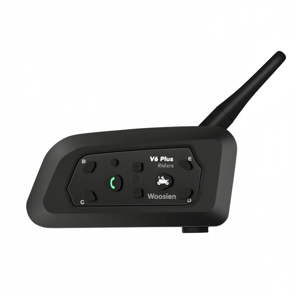 Wosoien V6 Plus Motorcycle Helmet Intercom BT Headset 2 In 1 Microphone
