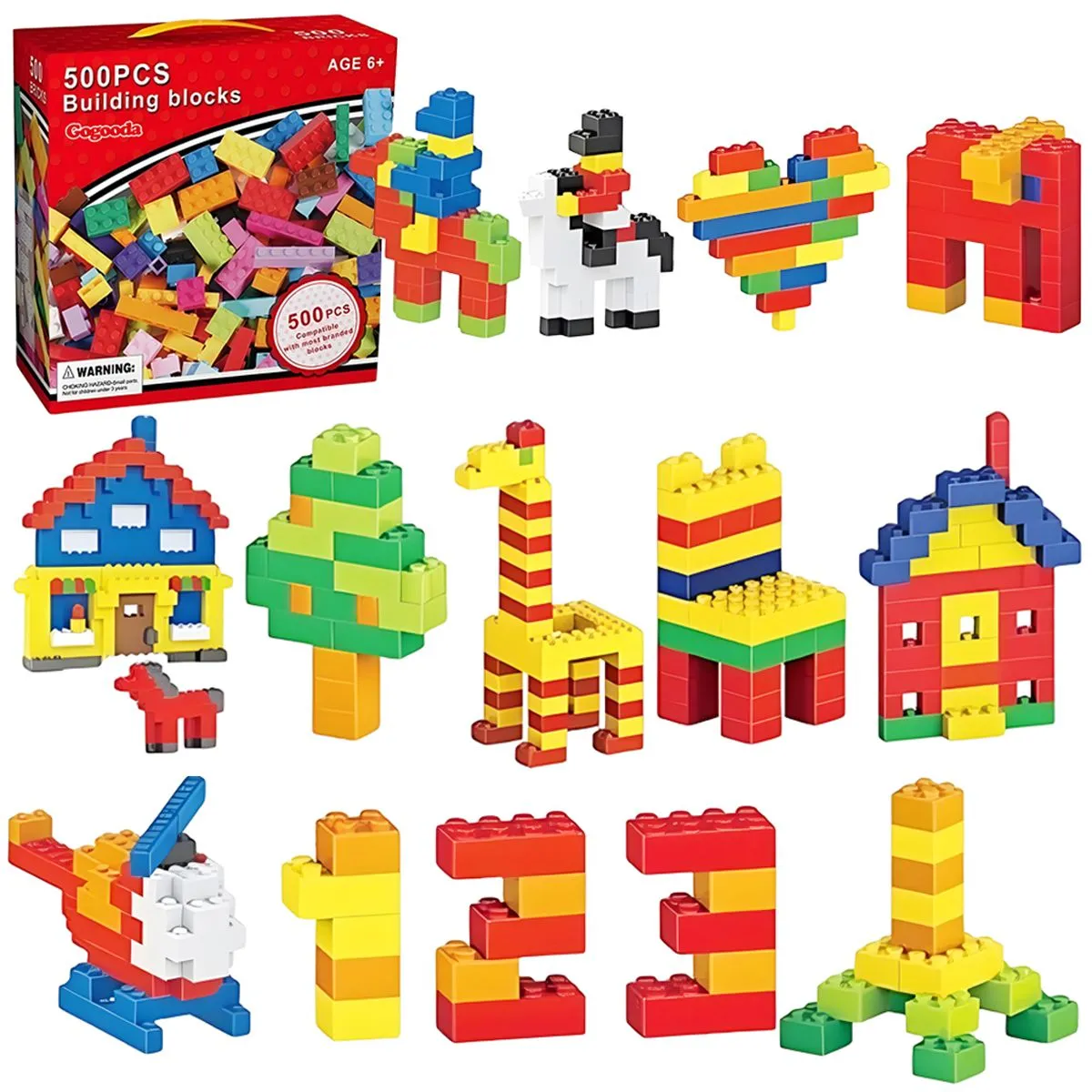 500PCS Building Blocks Set for Kids Toddlers Creative Learning Play STEM