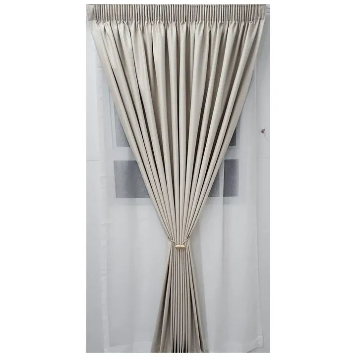 Matoc Designs Readymade Curtain - 100% Blackout Luxe - Weave Ivory - Taped