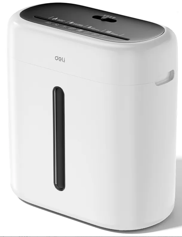 DELI Paper Shredder 6 Sheets Cross-Cut Quiet Operation 15L Bin P-4 Security