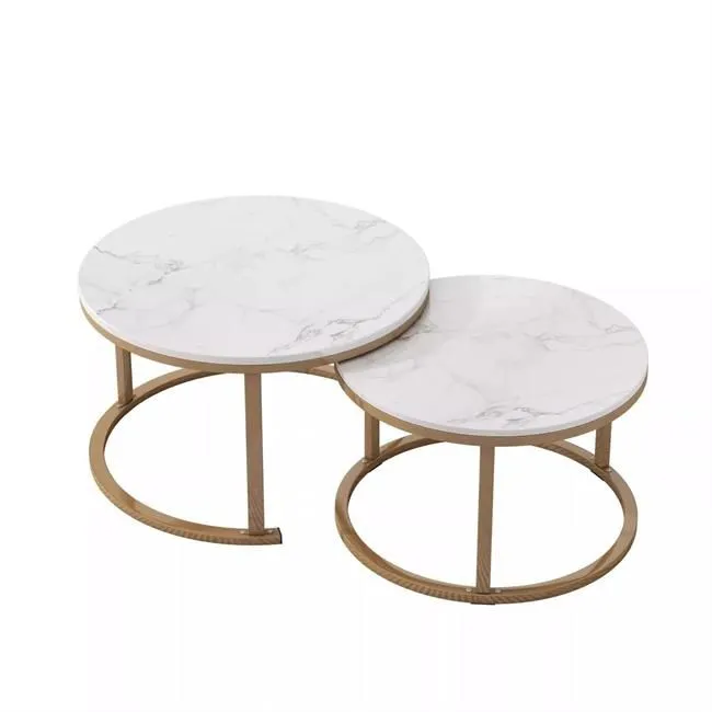 Coffee Table Nesting Stacking Side End Tables Centerpiece - Set of 2