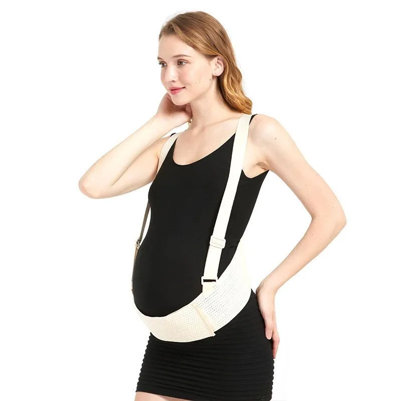 Breathable Shoulder Belly Support Belt Pregnancy Anti-Stretching Waist Band - Brown