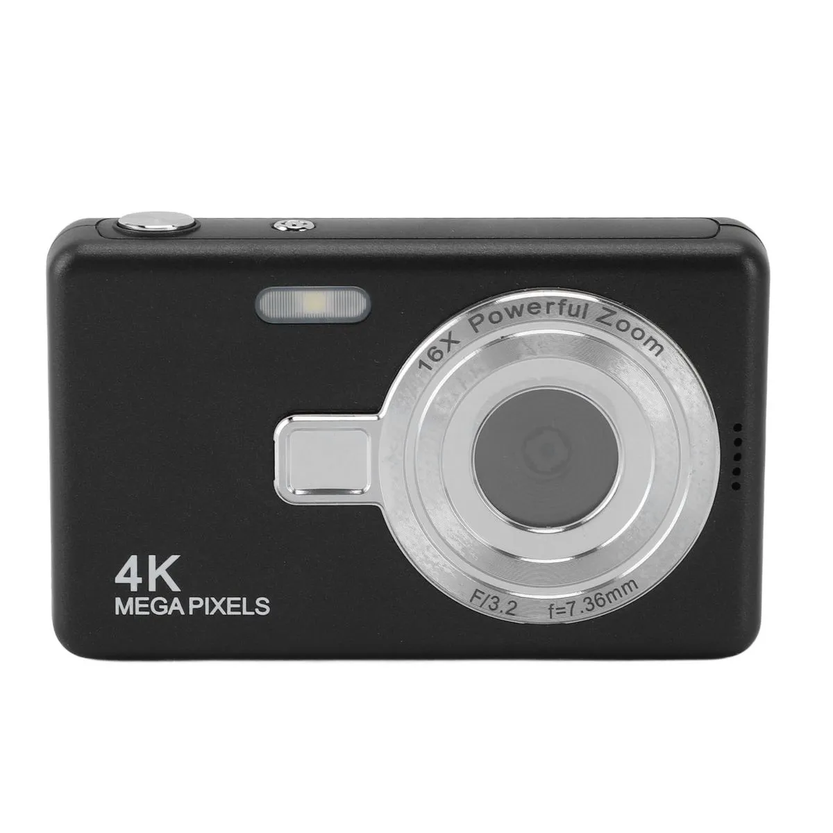 Compact Digital Cam, 12MP, 1080P, 2.4" TFT, 16X Zoom, AF, For Vlog, Black
