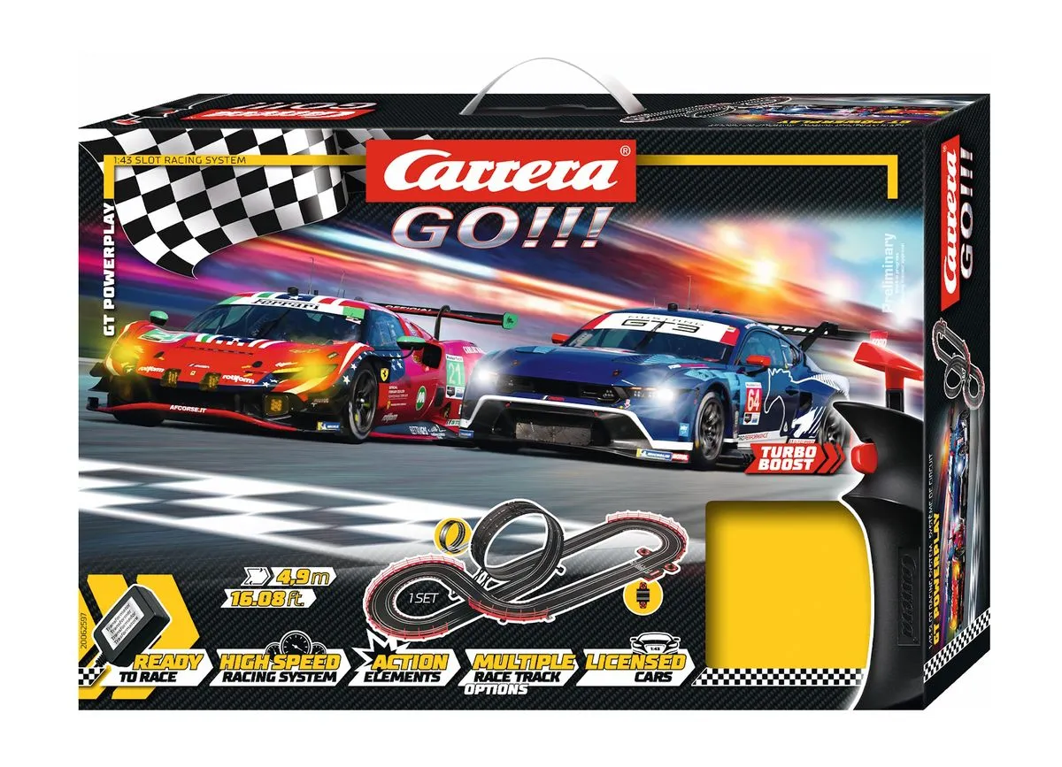 Carrera GO!!! 1/43 scale GT Powerplay Slot Car Set - 4.9m Long
