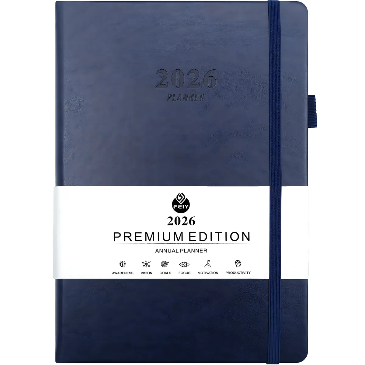 2026 Daily Planner A5 Notebook Monthly Agenda Organizer with Dated Calendar - Blue