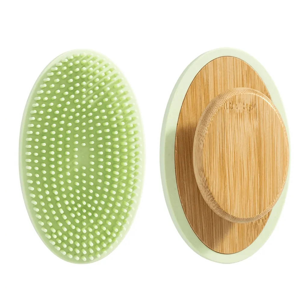 2 Pack - Silicone Body Scrubber Brush - Green