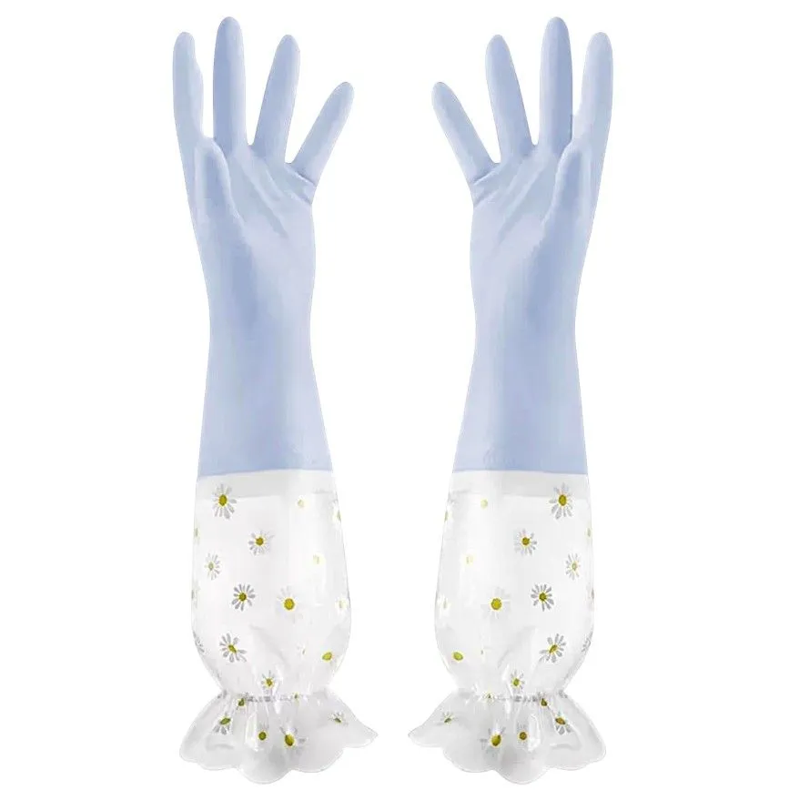 Long Thermal Dishwashing Rubber Gloves