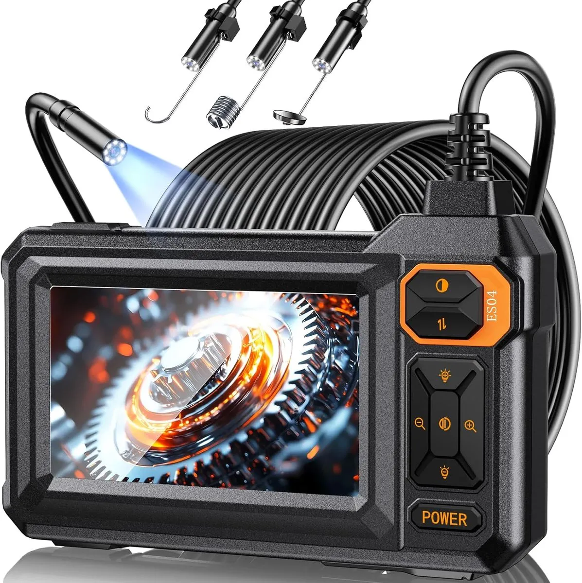 4.3" IPS Endoscope Camera with Light,1920P Borescope Inspection Camera