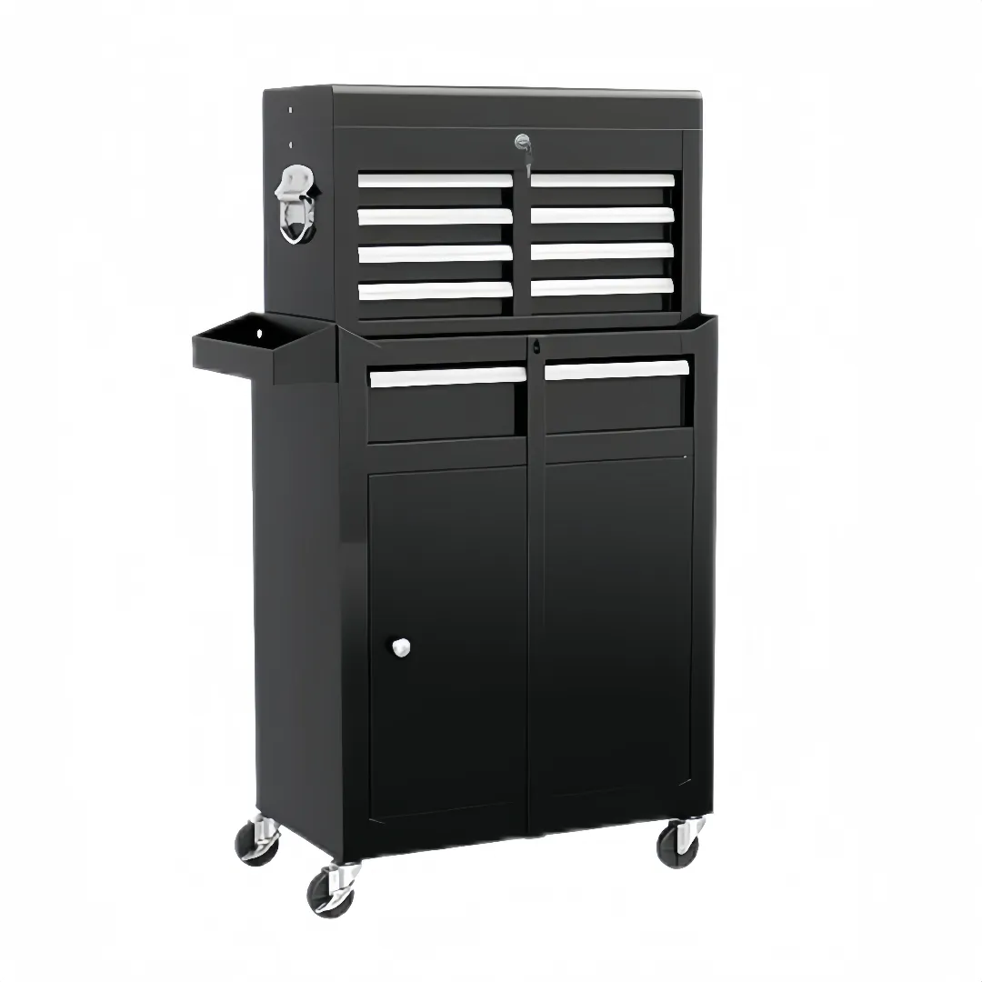 Steel 5-Drawer Rolling Tool Chest Detachable Metal Tool Cabinet Locker with Wheels - Matte Black