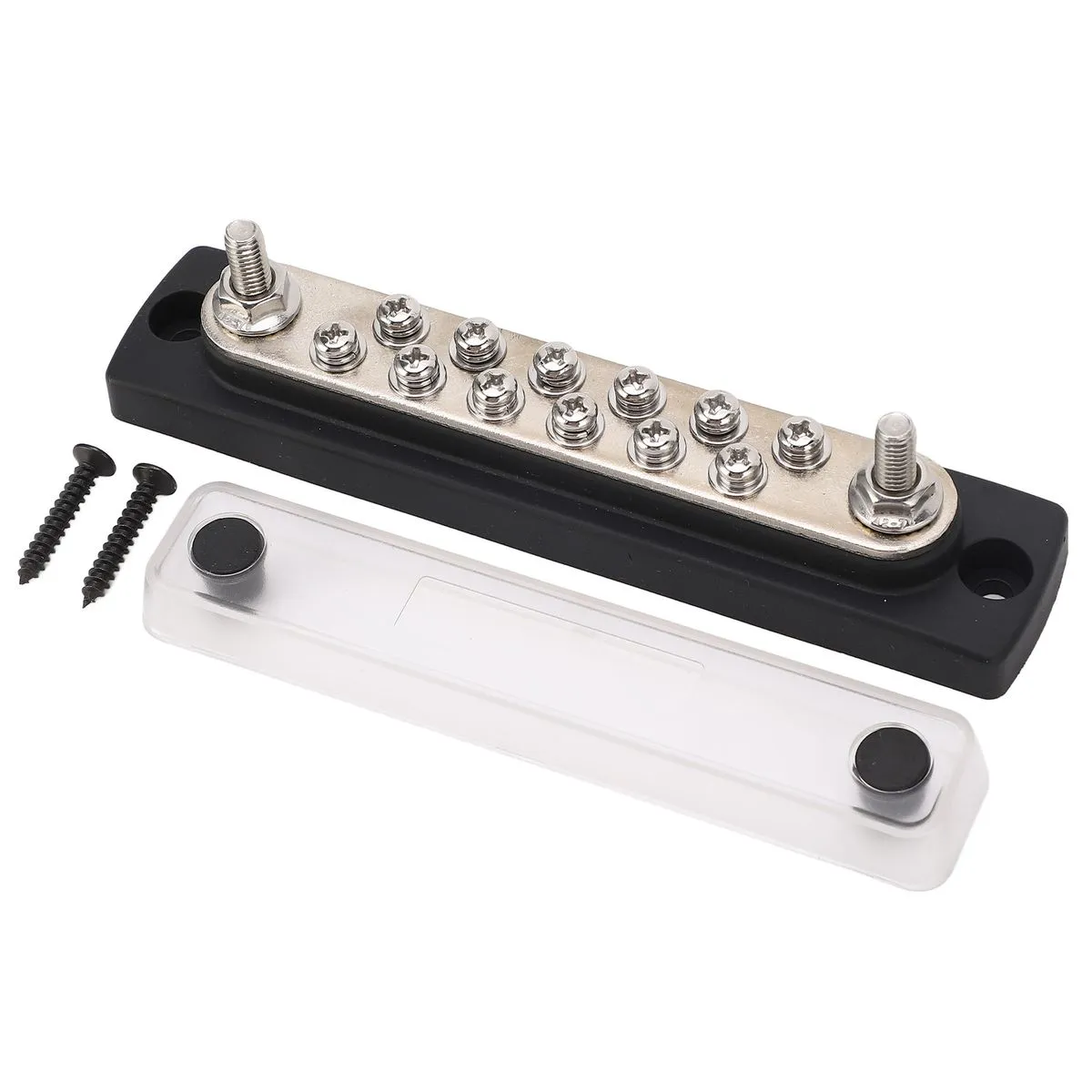 12 Way Bus Bar Block with M6 Studs for RV Marine Power