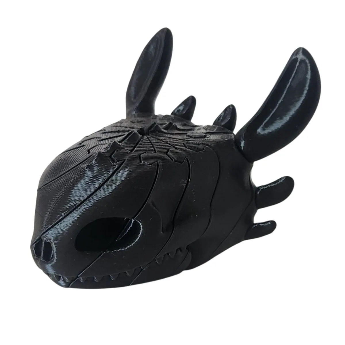 Dragon Skull Twist Fidget Toy - Flexible Sensory Puzzle - Black