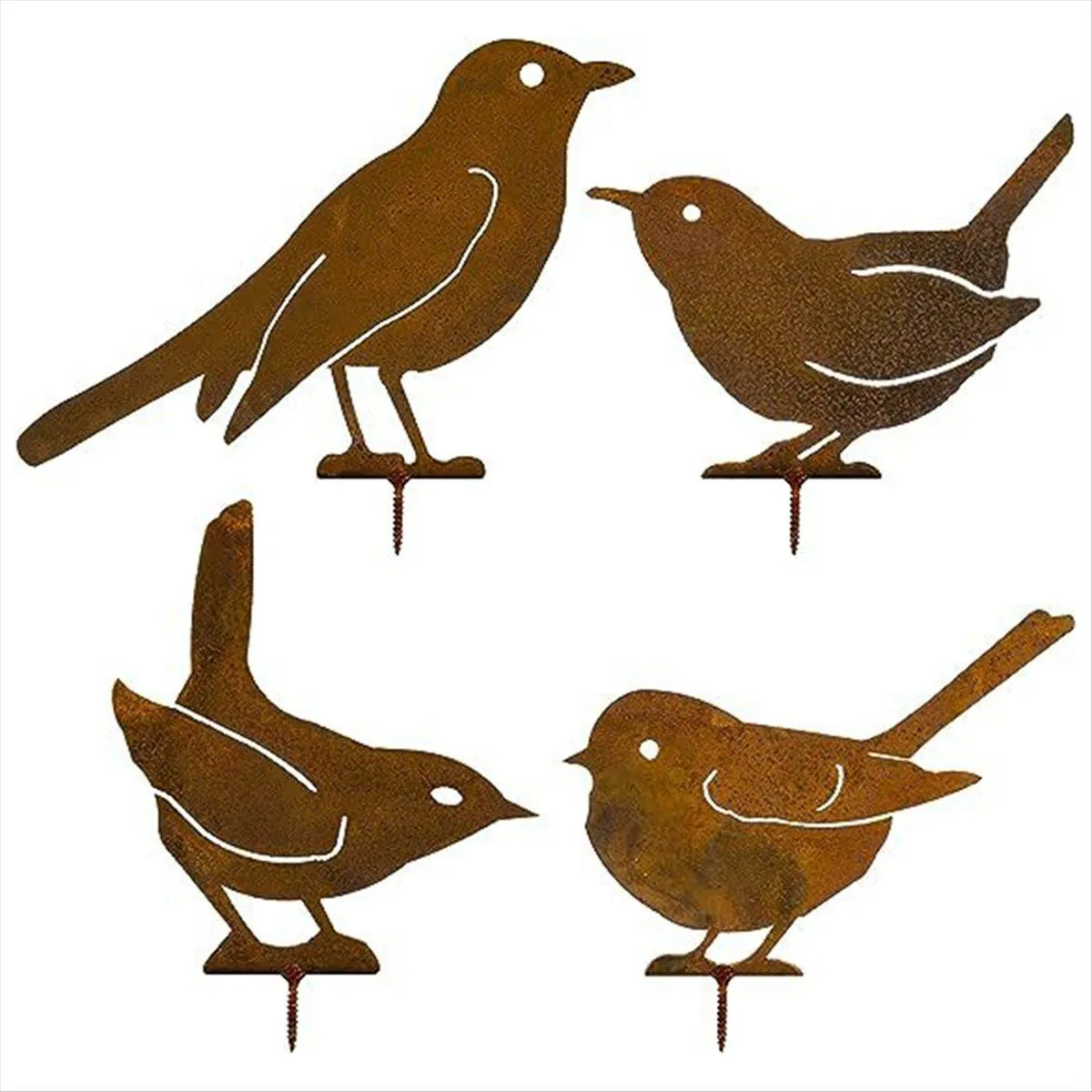Rusty Metal Bird Wrought Iron Bird Waterproof Metal Bird Statue
