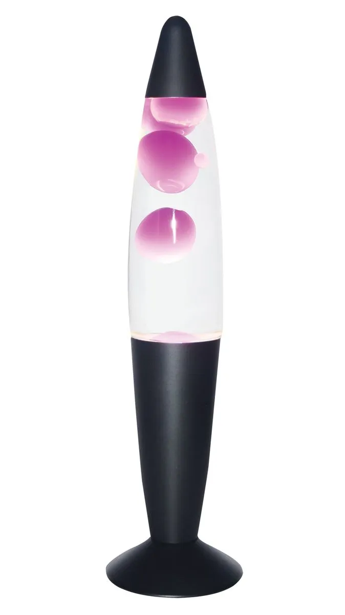 Bright Star Lighting - Classic Lava Lamp with Contemporary Metallic Finish - Black / Clear