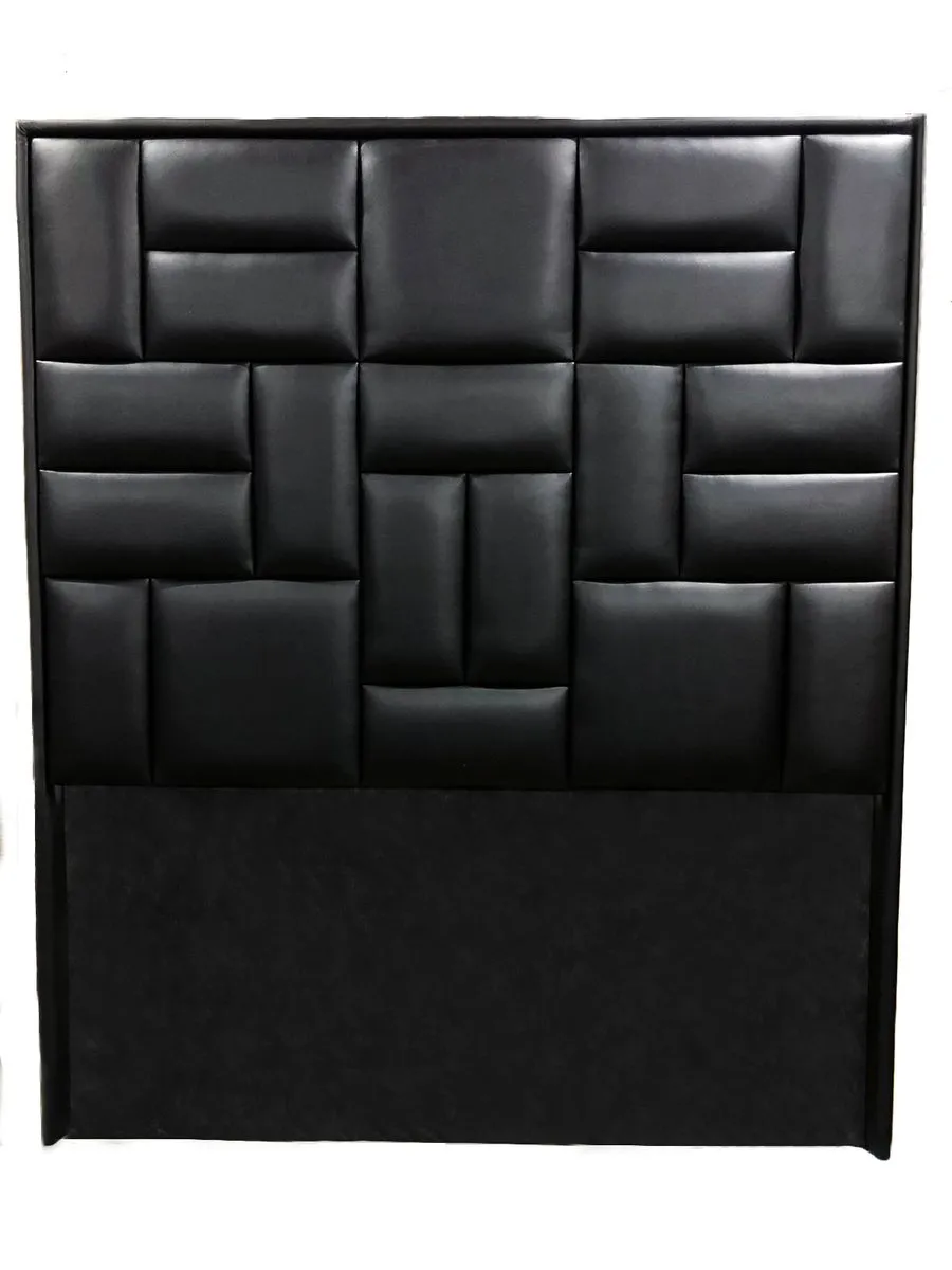 Modern - Black Leather Headboard Double Size