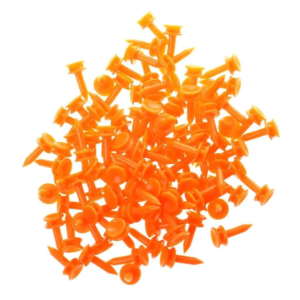 100 Pcs/Pack Professional 25mm 0.98" Plastic Castle Golf Tees Orange