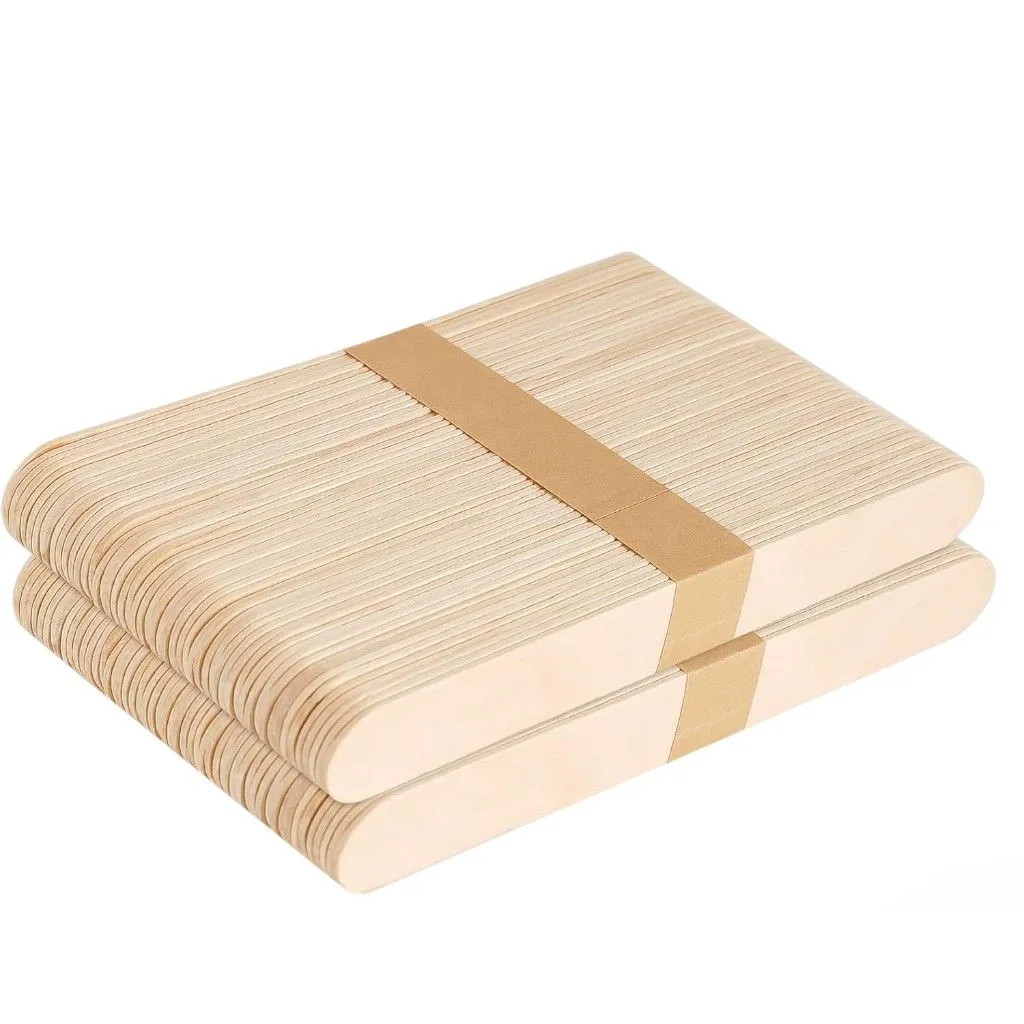 Natural Wood Popsicle Sticks for DIY & Crafts - Brown - 100