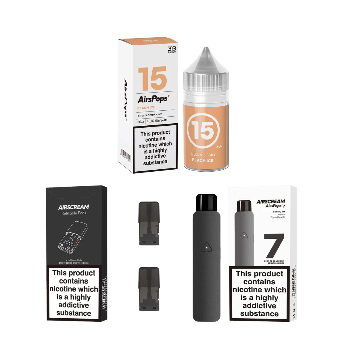 Airspops 7 Bundle - Peach Ice