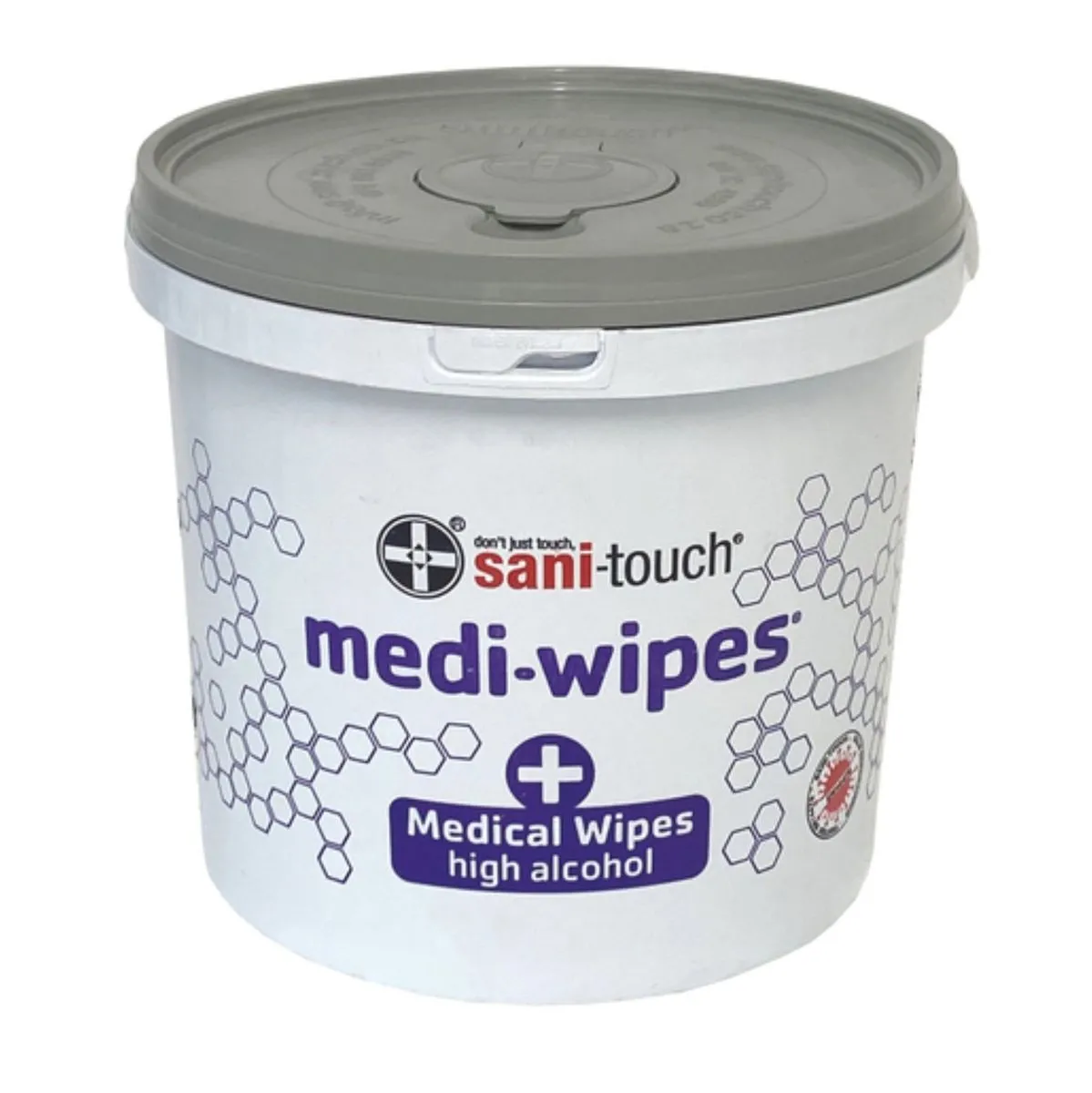 Sanitouch Medi-Wipe Bucket 80% Alcohol Disinfectant Surface Wipes 350 Pack