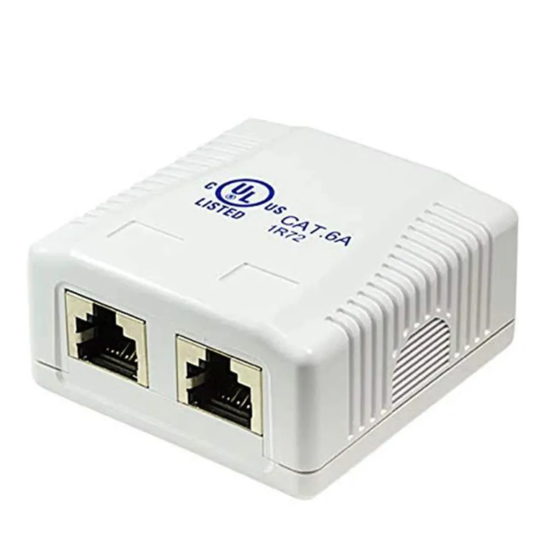 NY-SA8P8C6AD 8W Dual RJ45 Shielded Wall Mount Box CAT6A Networking