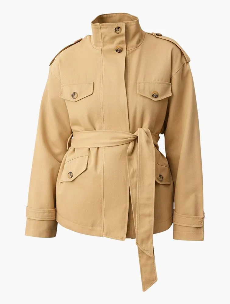 TRENDYOL High Neck Belted Utility Trench