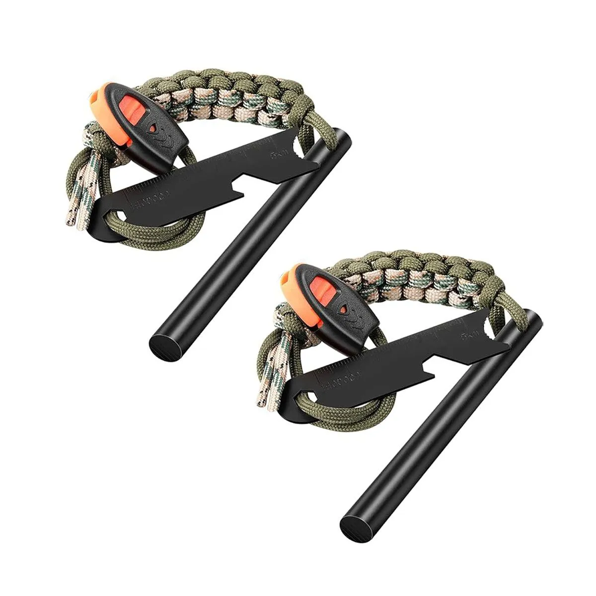 2 Pieces Survival Fire Starter Ferro Rod Flint Fire Starters For Camping