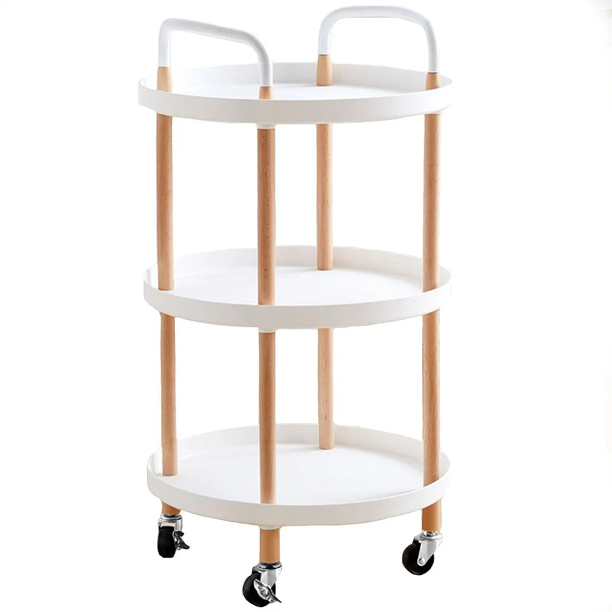 3 Tier Storage Trolley with Caster Wheels Home Collection Bathroom, Work - White