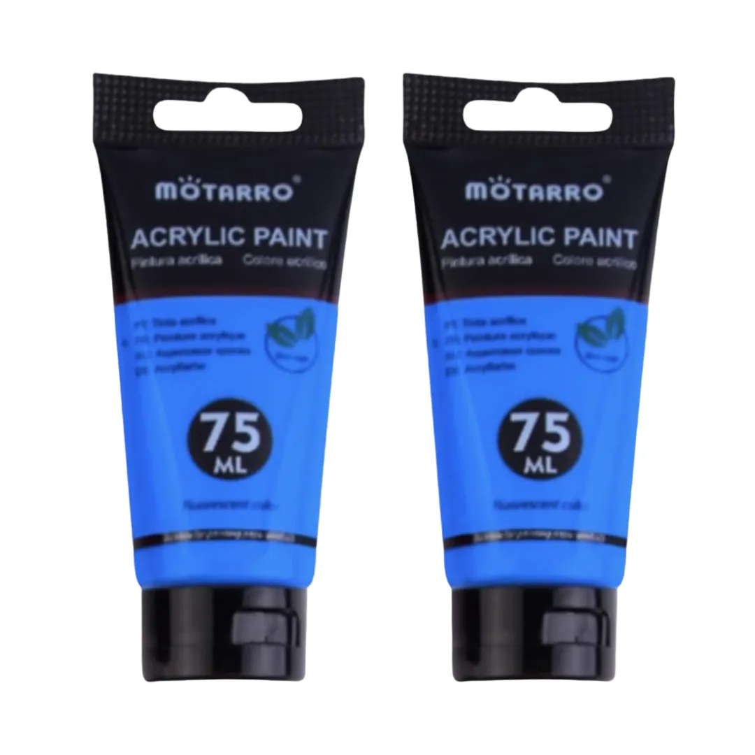 Acrylic Fluorescent Paint 75ml - 2 Pack - Blue