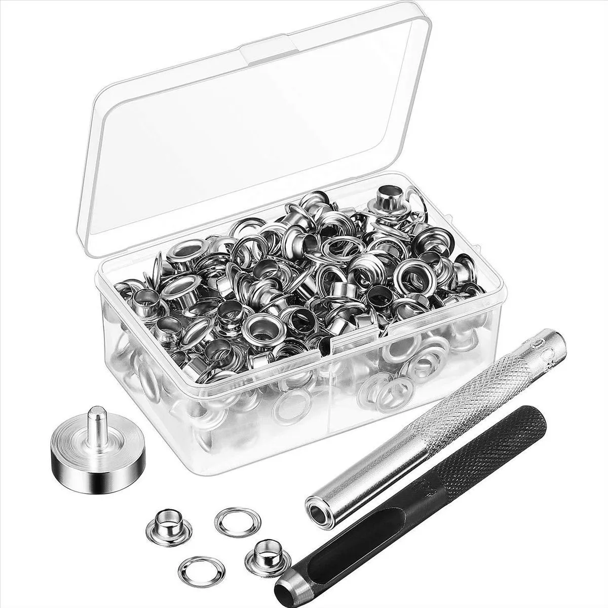 100Pcs Metal Eyelets Set for DIY Accessories Leather Craft Clothing
