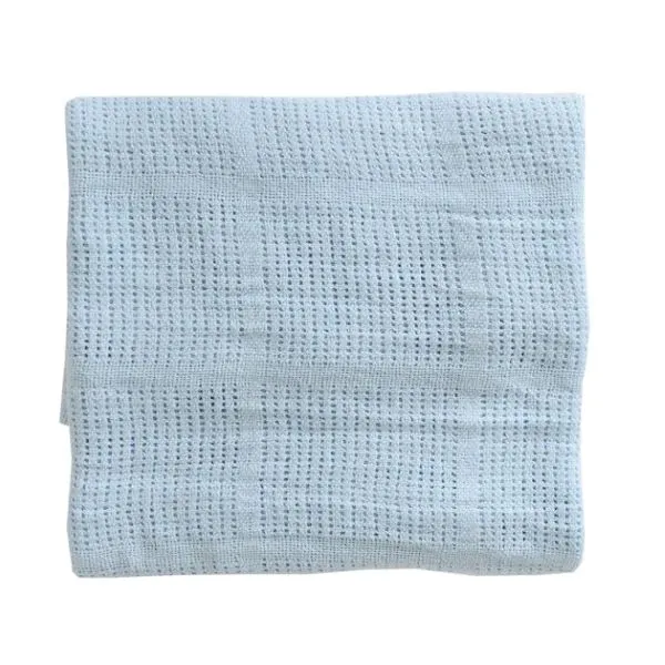 Cot Cellular Blanket red,pink and blue - Blue