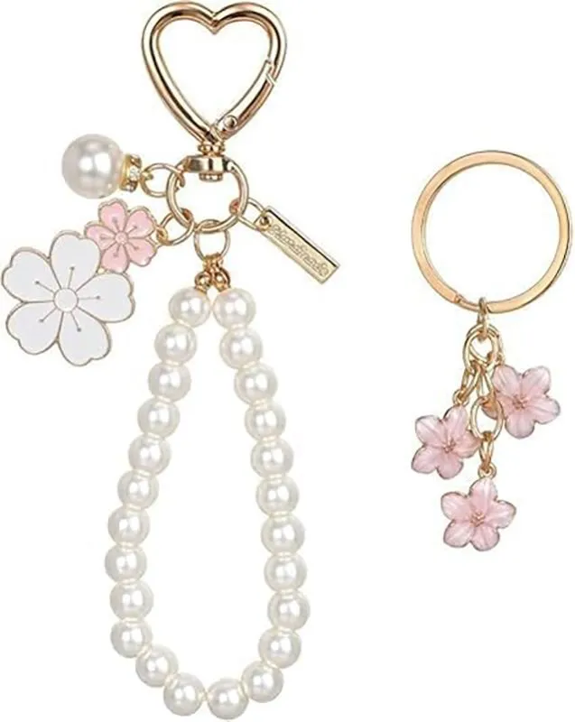 2 Pieces Flower Keychain, Bag Pendant Key Chain for Women