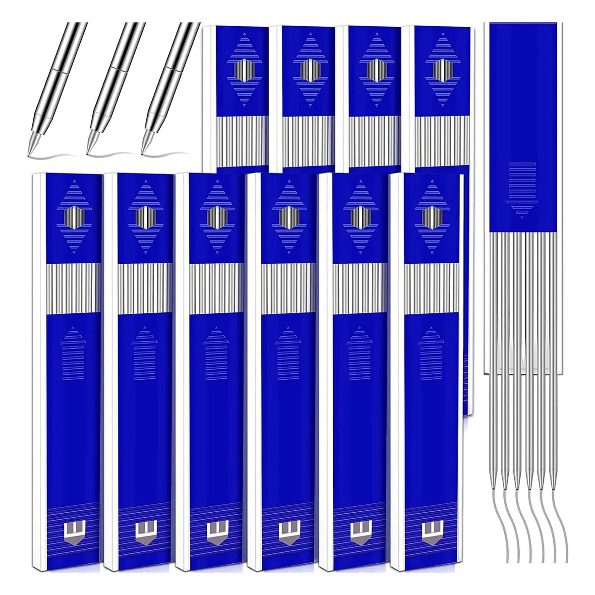 60 Pcs 2.8 mm Solid Silver Streak Welder Pencil Refills