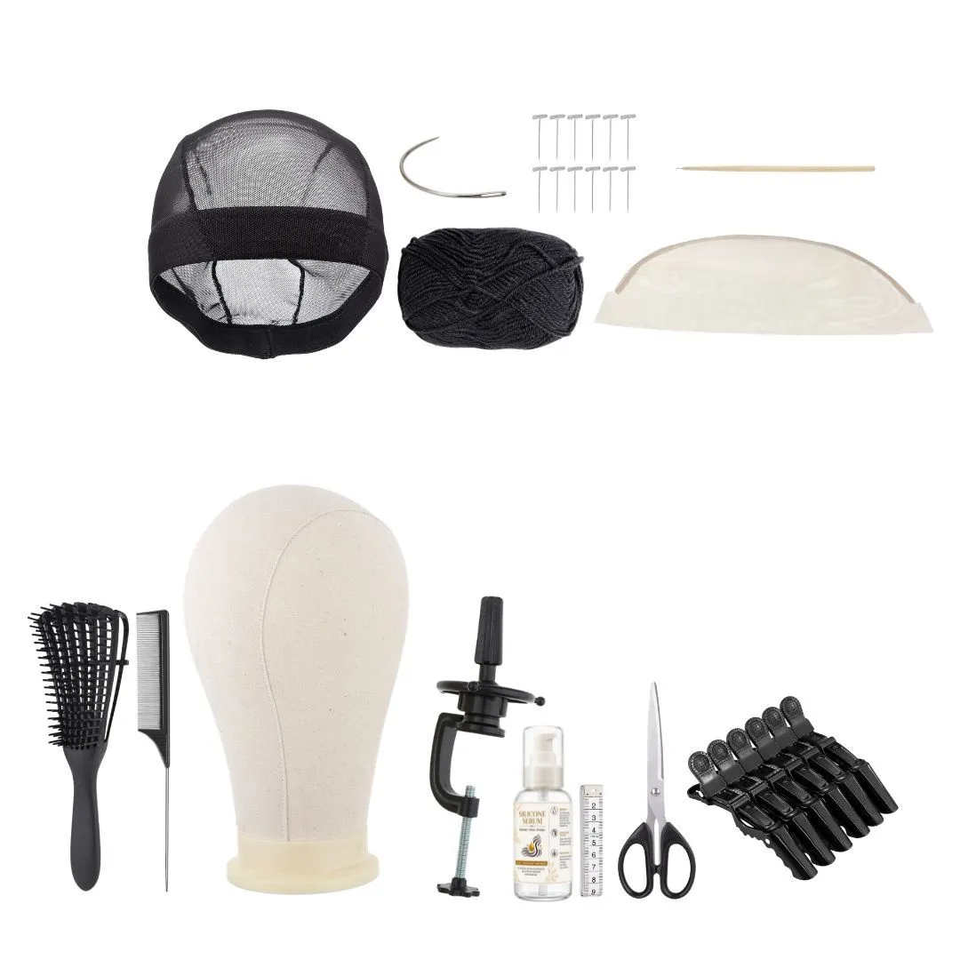 Complete Wig Making and Styling Kit with 13x4 Lace Closure