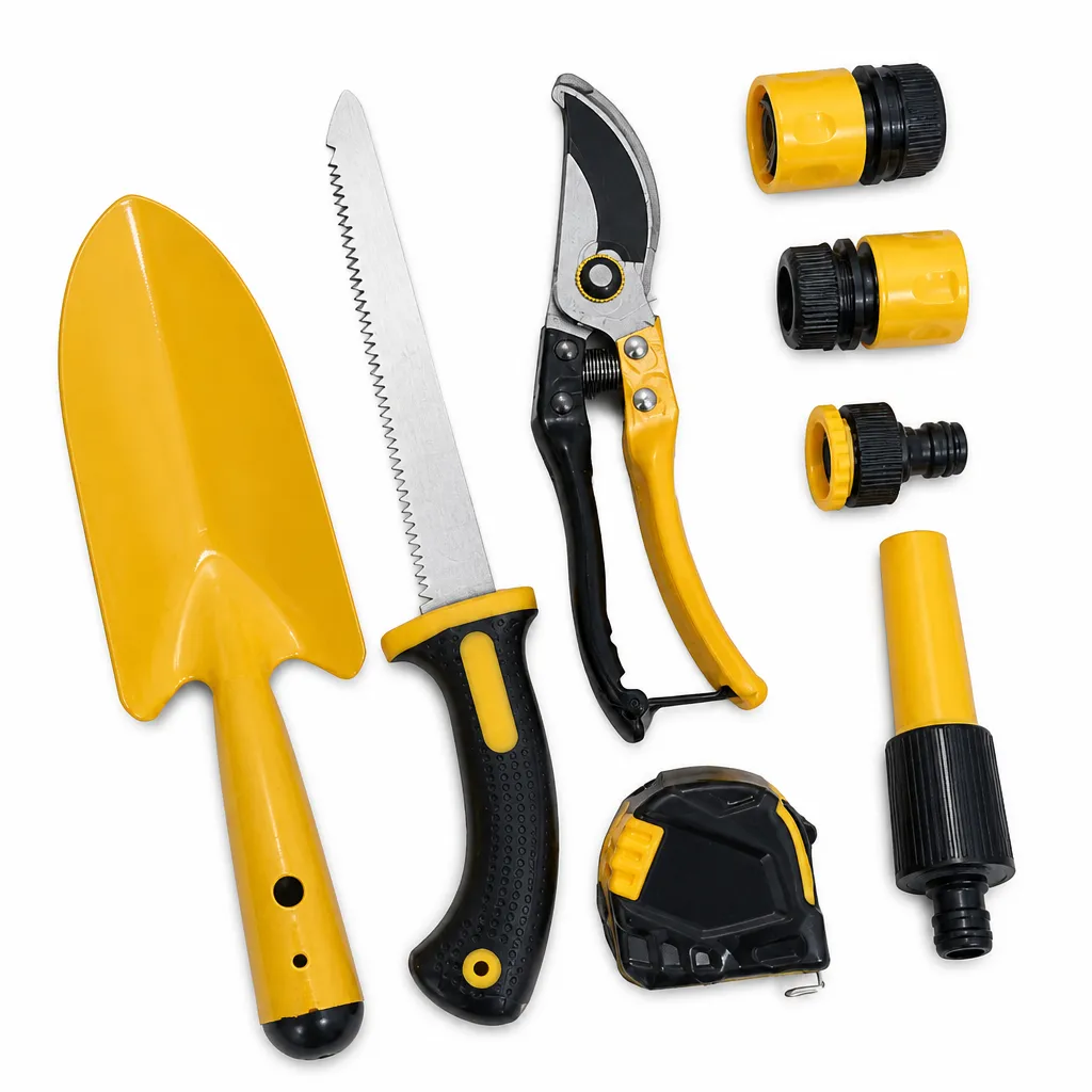 Garden Tool Set 8 Piece with Shovel Saw Scissors and Connectors