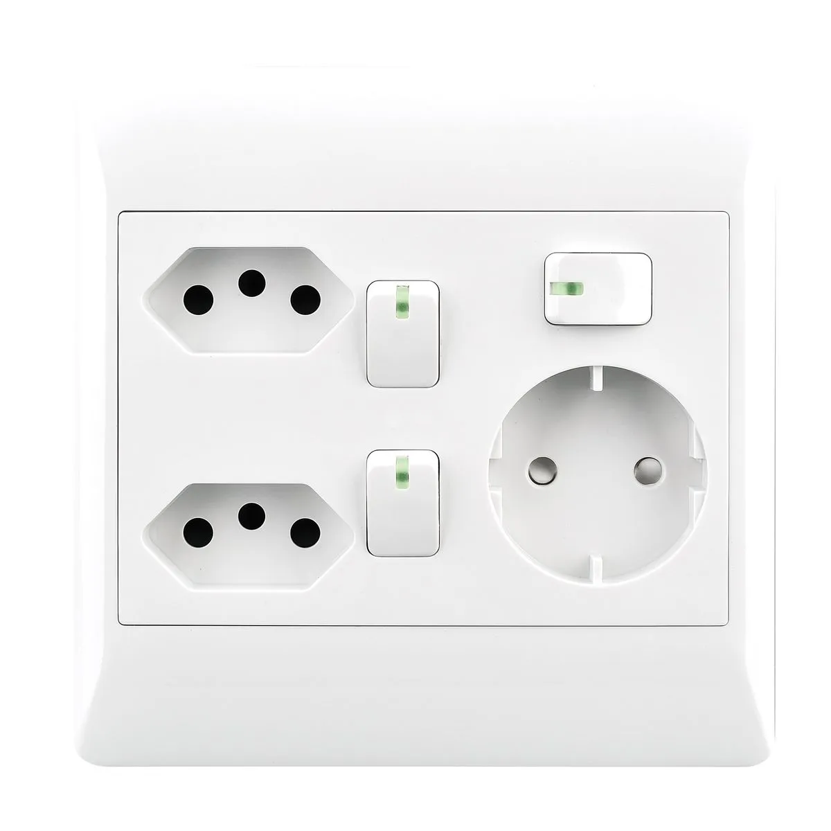 Bright Star 2 New RSA Sockets + Schuko plug For 4 X 4 Box - White