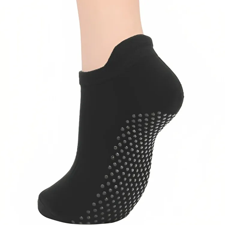 2 Pairs Of Non-Slip Heel Loop Socks For Yoga - Black