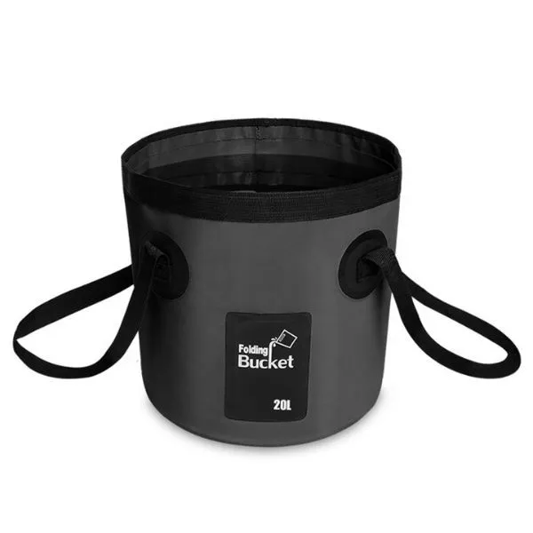 Collapsible Water Bucket Portable Outdoor Wash Basin 20L - Black