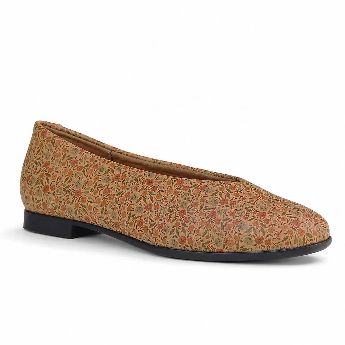 Froggie Women's Flat Pump Shoe-Floral Leather - 13004