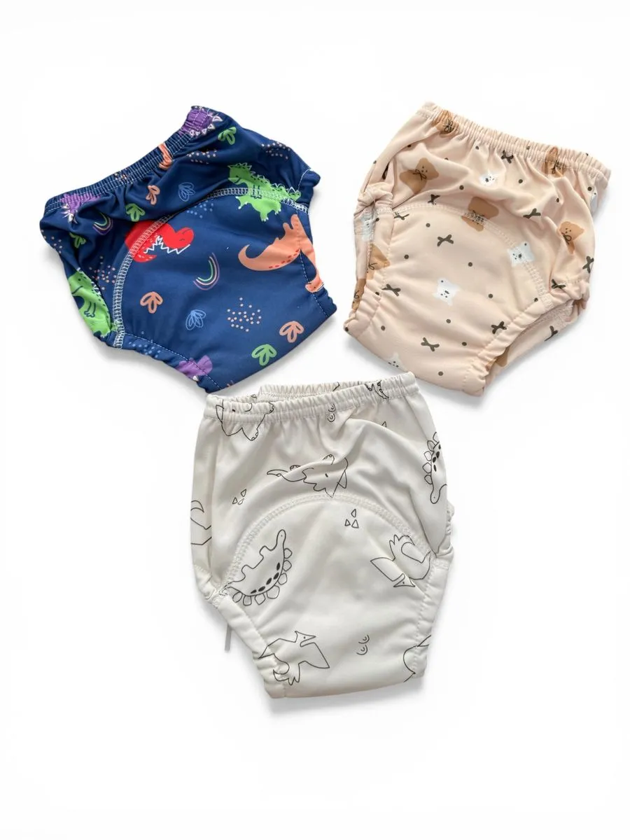 Multilayer ,waterproof potty training underwear for toddlers - Blue, Brown
